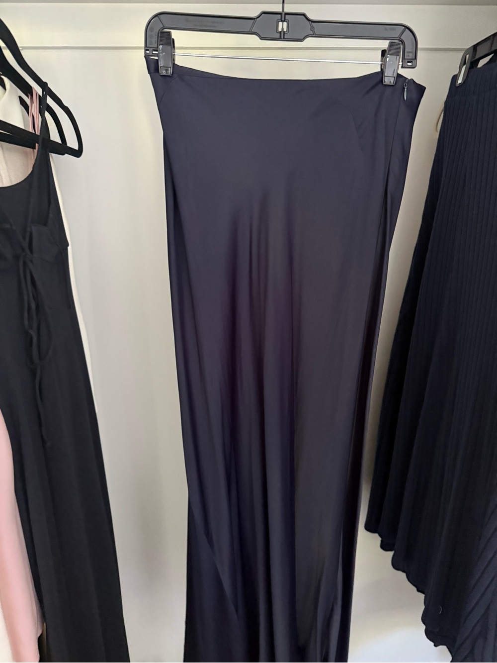 Zara Navy Maxi Slip Skirt